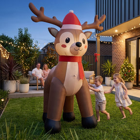 Jingle Jollys Christmas Inflatable Reindeer 2.5M Illuminated Decorations - SportZone.co.nz