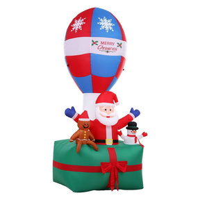 Jingle Jollys Christmas Inflatable Santa in Ballon 2.8M Height LED Decorations Illuminated - SportZone.co.nz