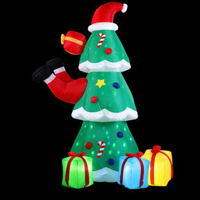 Jingle Jollys Christmas Inflatable Santa Tree 2.5M Height Flashing Light Decorations Illuminated - SportZone.co.nz