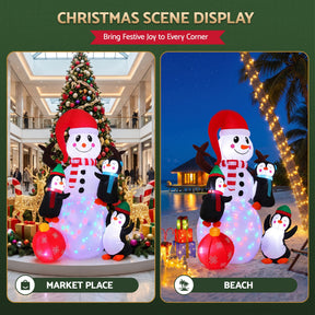 Jingle Jollys Christmas Inflatable Snowman 1.8M Height LED Outdoor Decorations Illuminated - SportZone.co.nz
