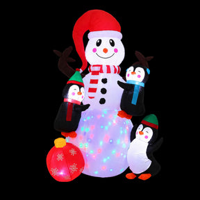 Jingle Jollys Christmas Inflatable Snowman 1.8M Height LED Outdoor Decorations Illuminated - SportZone.co.nz