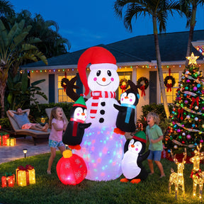 Jingle Jollys Christmas Inflatable Snowman 1.8M Height LED Outdoor Decorations Illuminated - SportZone.co.nz