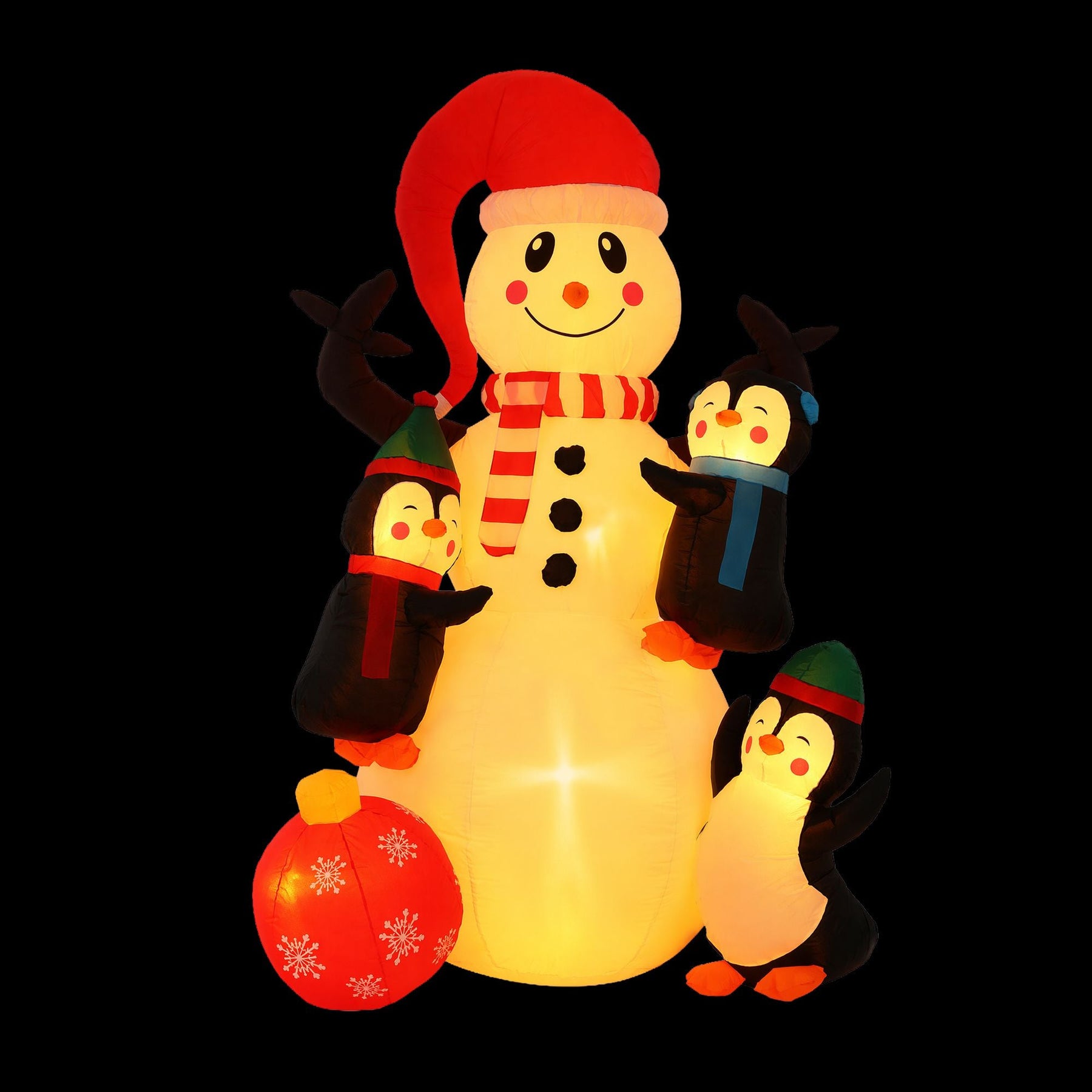 Jingle Jollys Christmas Inflatable Snowman 1.8M Height LED Outdoor Decorations Warm Light - SportZone.co.nz
