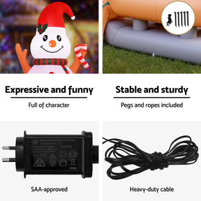Jingle Jollys Christmas Inflatable Snowman Dog 4.2M Tall Outdoor Decorations Illuminated - SportZone.co.nz