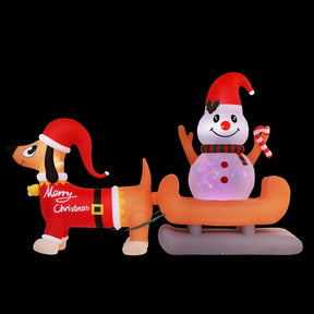 Jingle Jollys Christmas Inflatable Snowman Dog 4.2M Tall Outdoor Decorations Illuminated - SportZone.co.nz