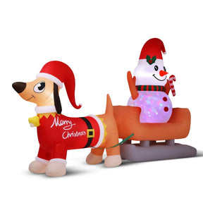 Jingle Jollys Christmas Inflatable Snowman Dog 4.2M Tall Outdoor Decorations Illuminated - SportZone.co.nz