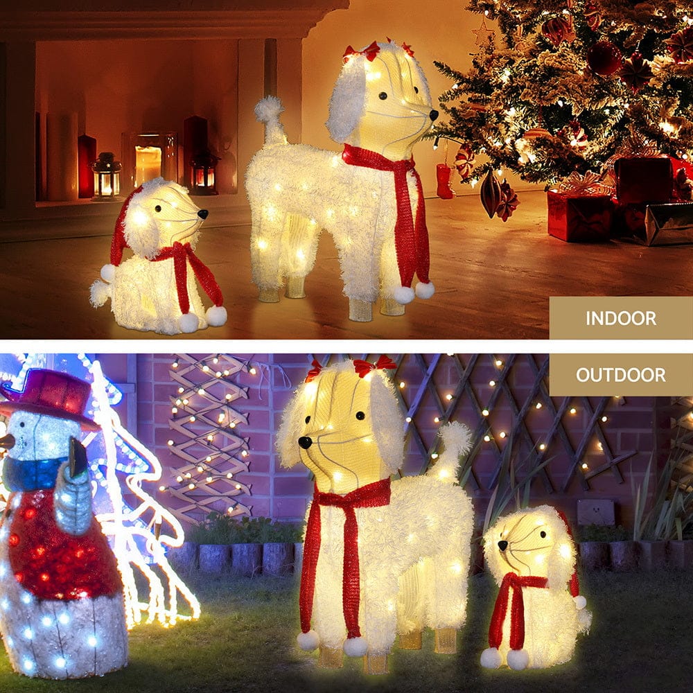 Jingle Jollys Christmas Lights 60 LED Fairy Light 2pcs Dog Decorations Set - SportZone.co.nz