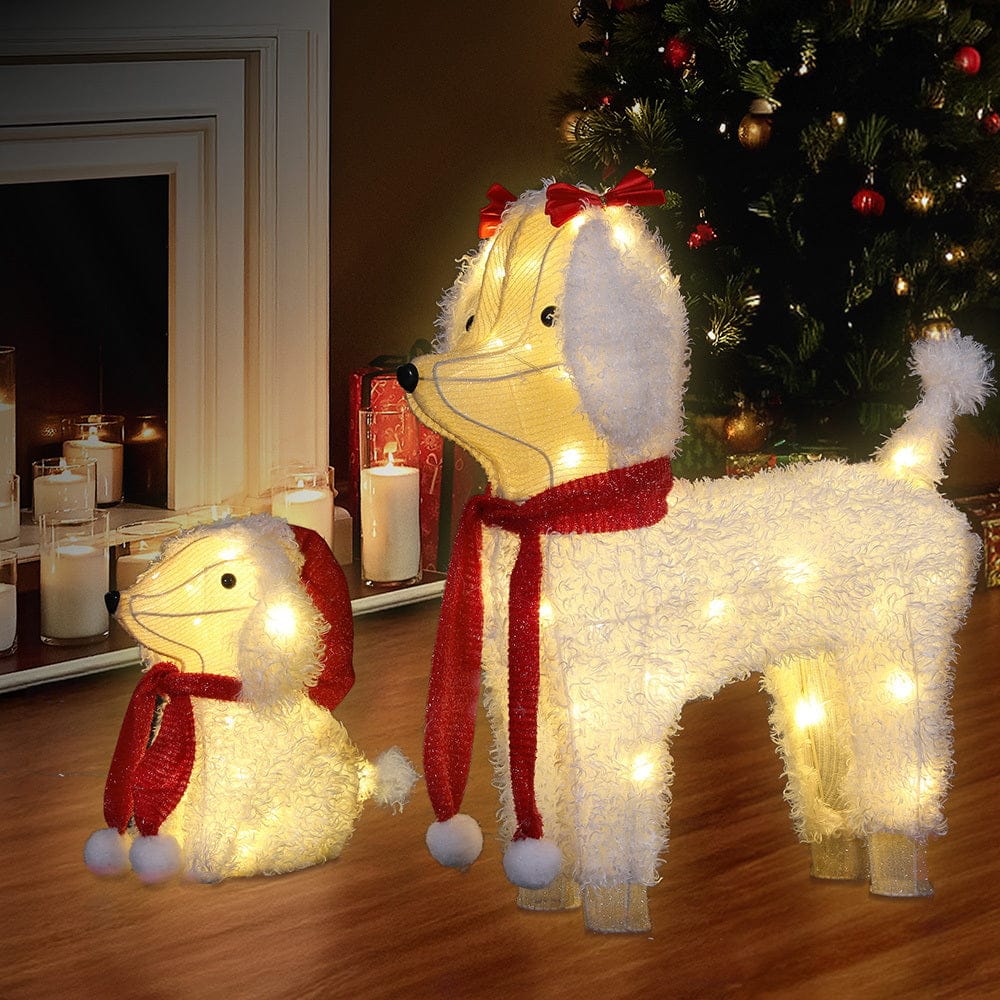 Jingle Jollys Christmas Lights 60 LED Fairy Light 2pcs Dog Decorations Set - SportZone.co.nz