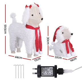 Jingle Jollys Christmas Lights 60 LED Fairy Light 2pcs Dog Decorations Set - SportZone.co.nz