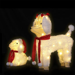 Jingle Jollys Christmas Lights 60 LED Fairy Light 2pcs Dog Decorations Set - SportZone.co.nz