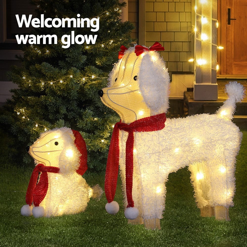 Jingle Jollys Christmas Lights 60 LED Fairy Light 2pcs Dog Decorations Set - SportZone.co.nz