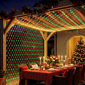 Jingle Jollys Christmas Lights 6x4m Christmas Net Lights 1000LED Red Green Festive Lighting - SportZone.co.nz