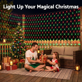 Jingle Jollys Christmas Lights 6x4m Christmas Net Lights 1000LED Red Green Festive Lighting - SportZone.co.nz