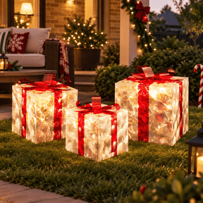 Jingle Jollys Christmas Lights 70 LED Fairy Light Gift Box 3pcs Decorations Red - SportZone.co.nz