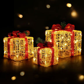 Jingle Jollys Christmas Lights Gift Box Set 3 PCS Set 48 LED Decorations - SportZone.co.nz