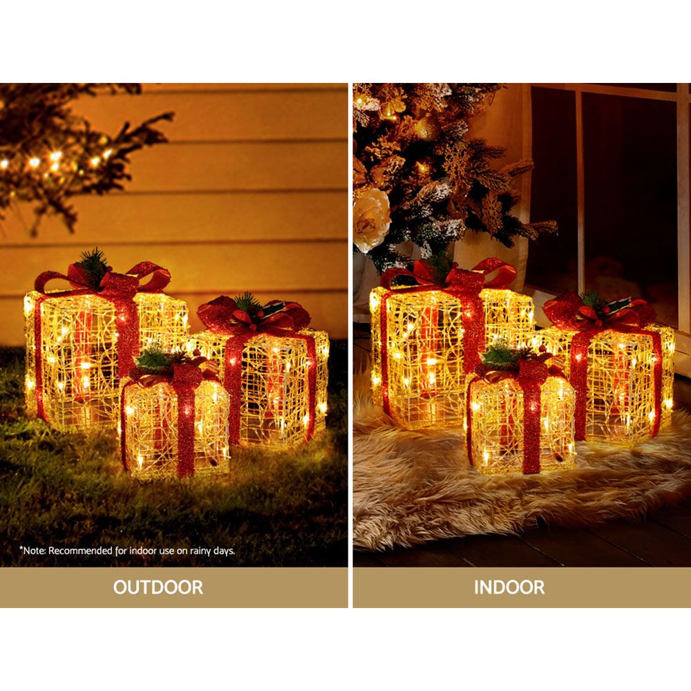 Jingle Jollys Christmas Lights Gift Box Set 3 PCS Set 48 LED Decorations - SportZone.co.nz