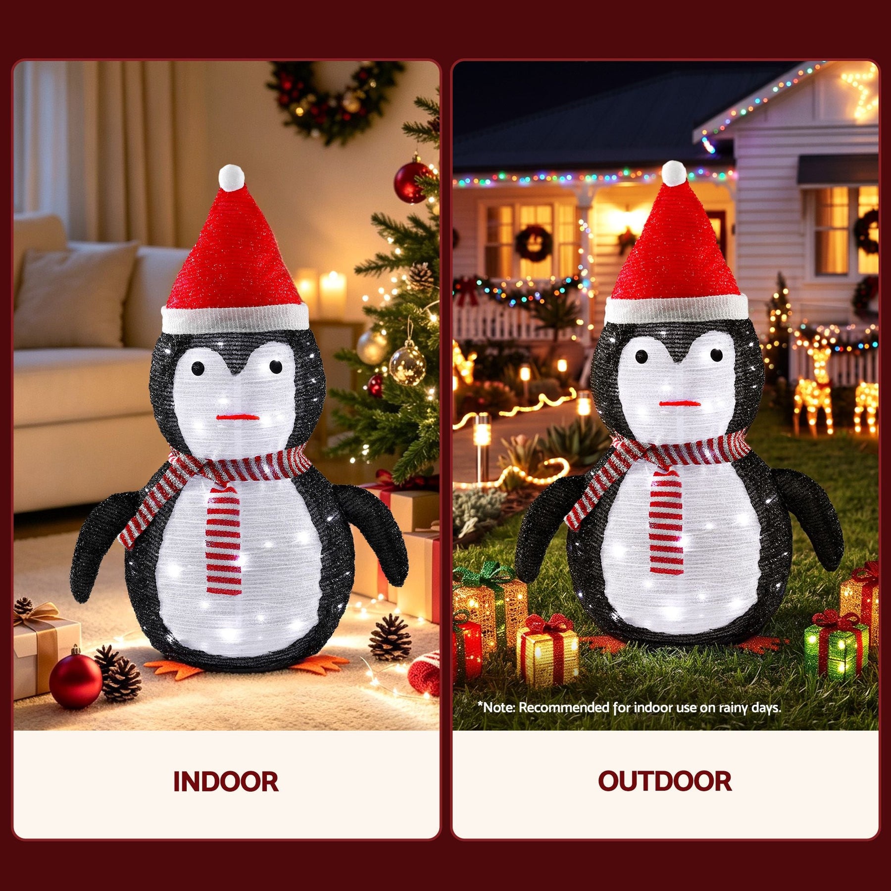 Jingle Jollys Christmas Penguin Light LED Christmas Decoration Pop Up Christmas Display 70cm - SportZone.co.nz