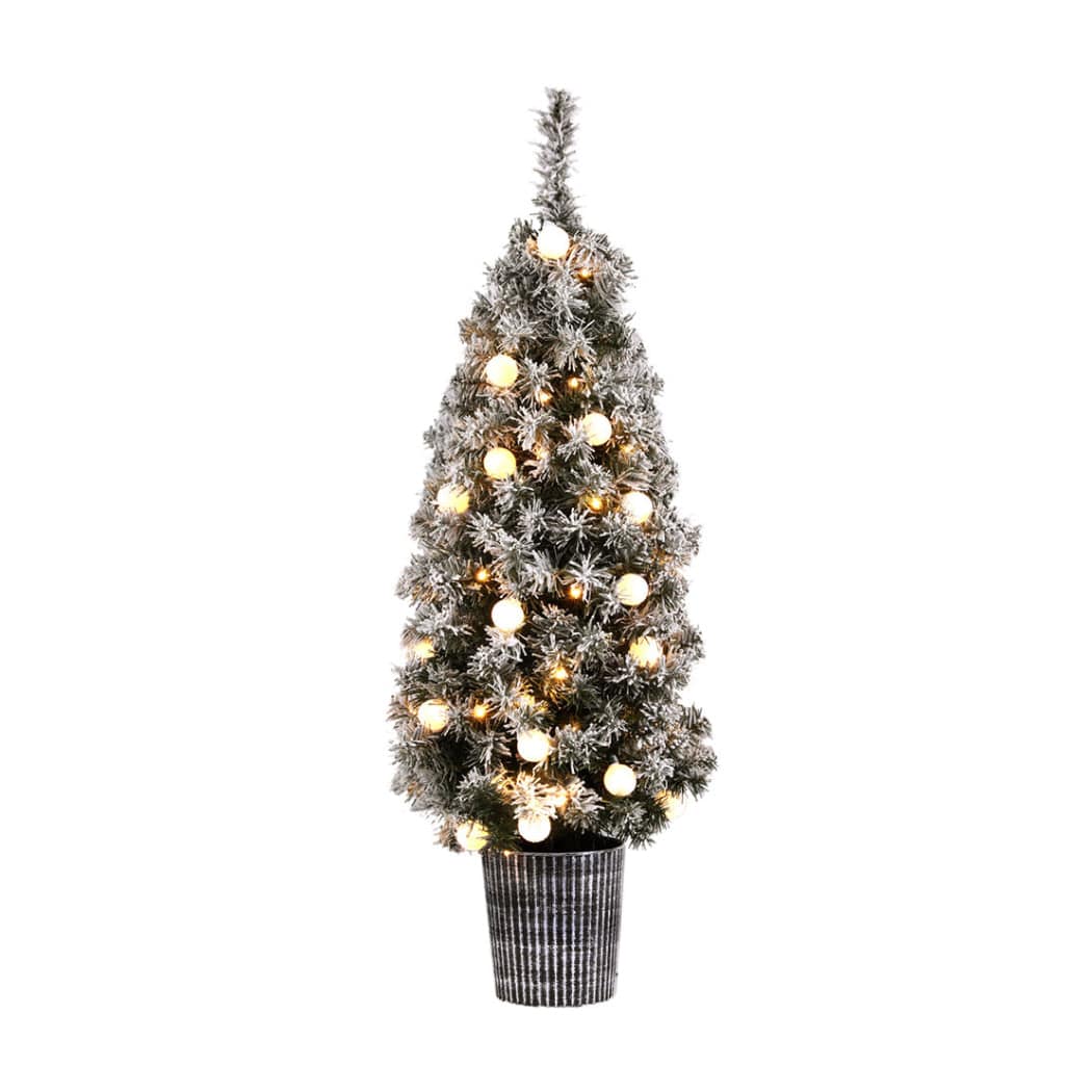 Jingle Jollys Christmas Tree 1.2M Potted Snowy Xmas Tree - SportZone.co.nz