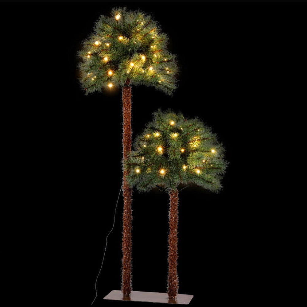 Jingle Jollys Christmas Tree 1.5+1m LED Xmas Palm Tree Party Decorations 2 in 1 - SportZone.co.nz
