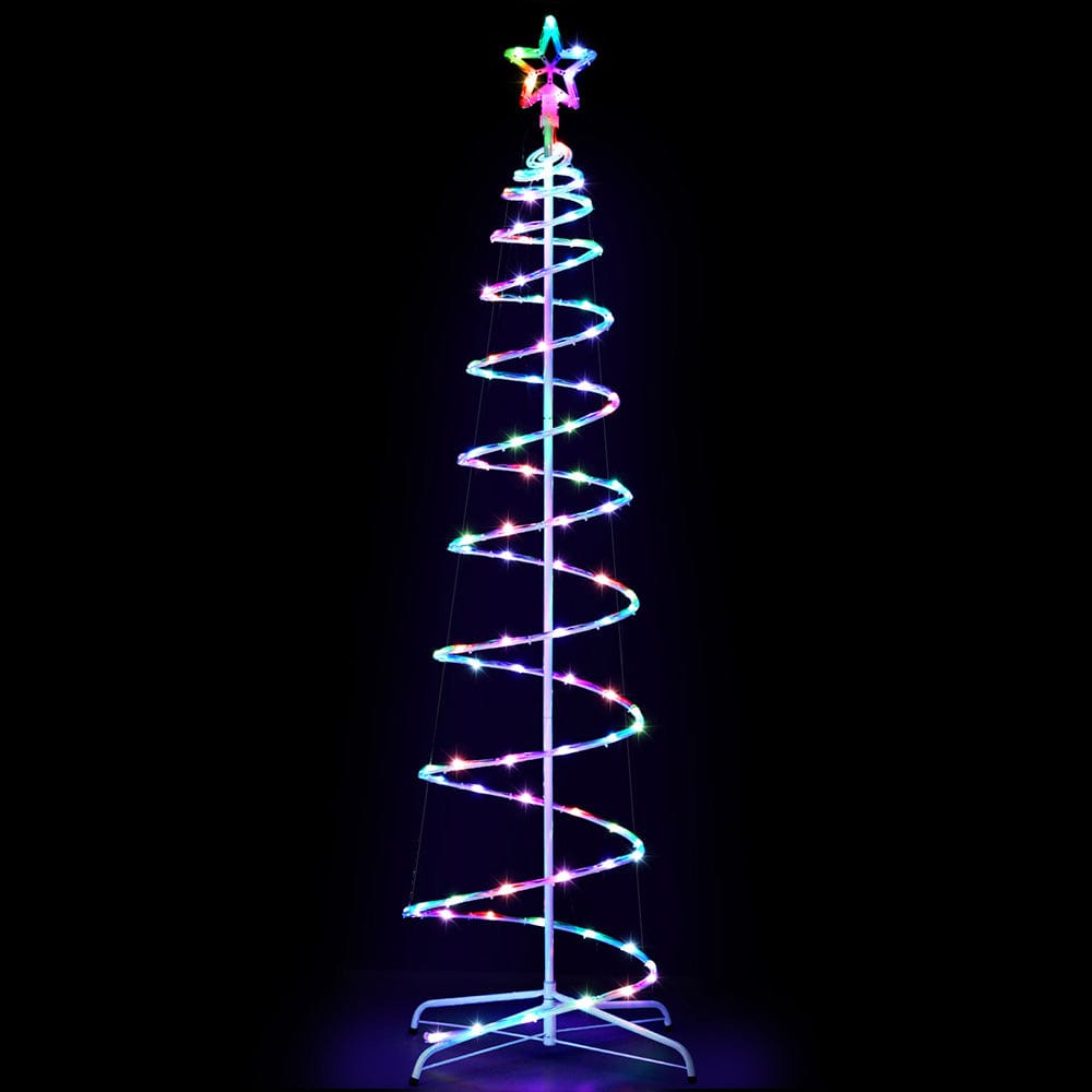 Jingle Jollys Christmas Tree 1.8m 100 RGB LED Rope Lights Xmas Trees Decoration - SportZone.co.nz