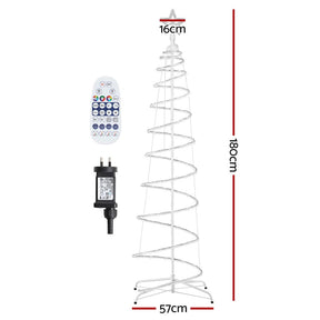 Jingle Jollys Christmas Tree 1.8m 100 RGB LED Rope Lights Xmas Trees Decoration - SportZone.co.nz