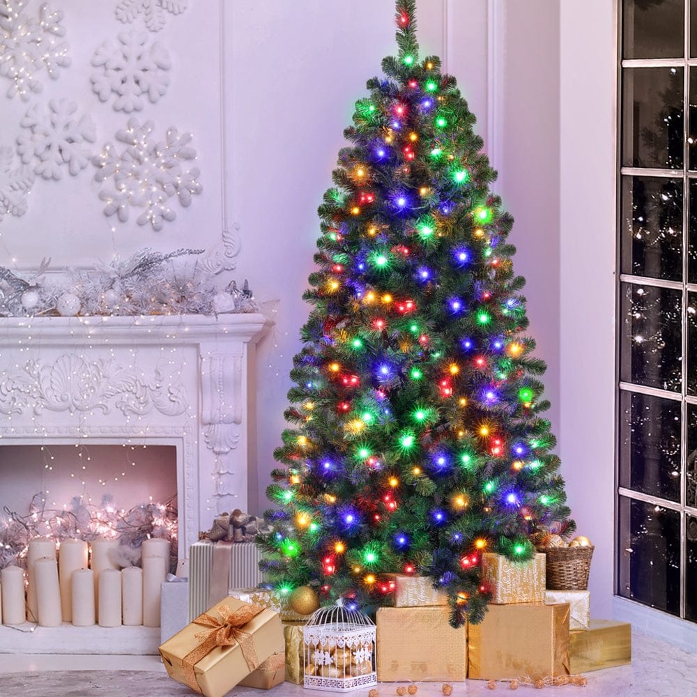 Jingle Jollys Christmas Tree 1.8M LED Corner Xmas Tree Half 8 Modes Multi - color - SportZone.co.nz