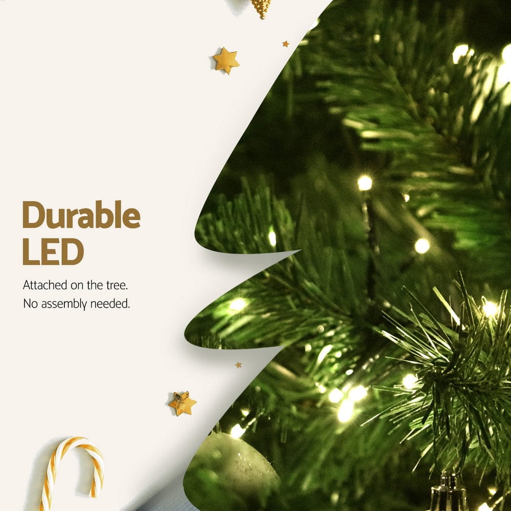 Jingle Jollys Christmas Tree 1.8m LED Xmas Tree Decorations 874 Tips - SportZone.co.nz