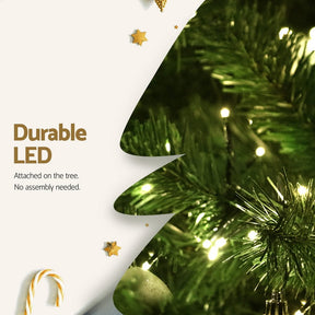 Jingle Jollys Christmas Tree 1.8m LED Xmas Tree Decorations 874 Tips - SportZone.co.nz