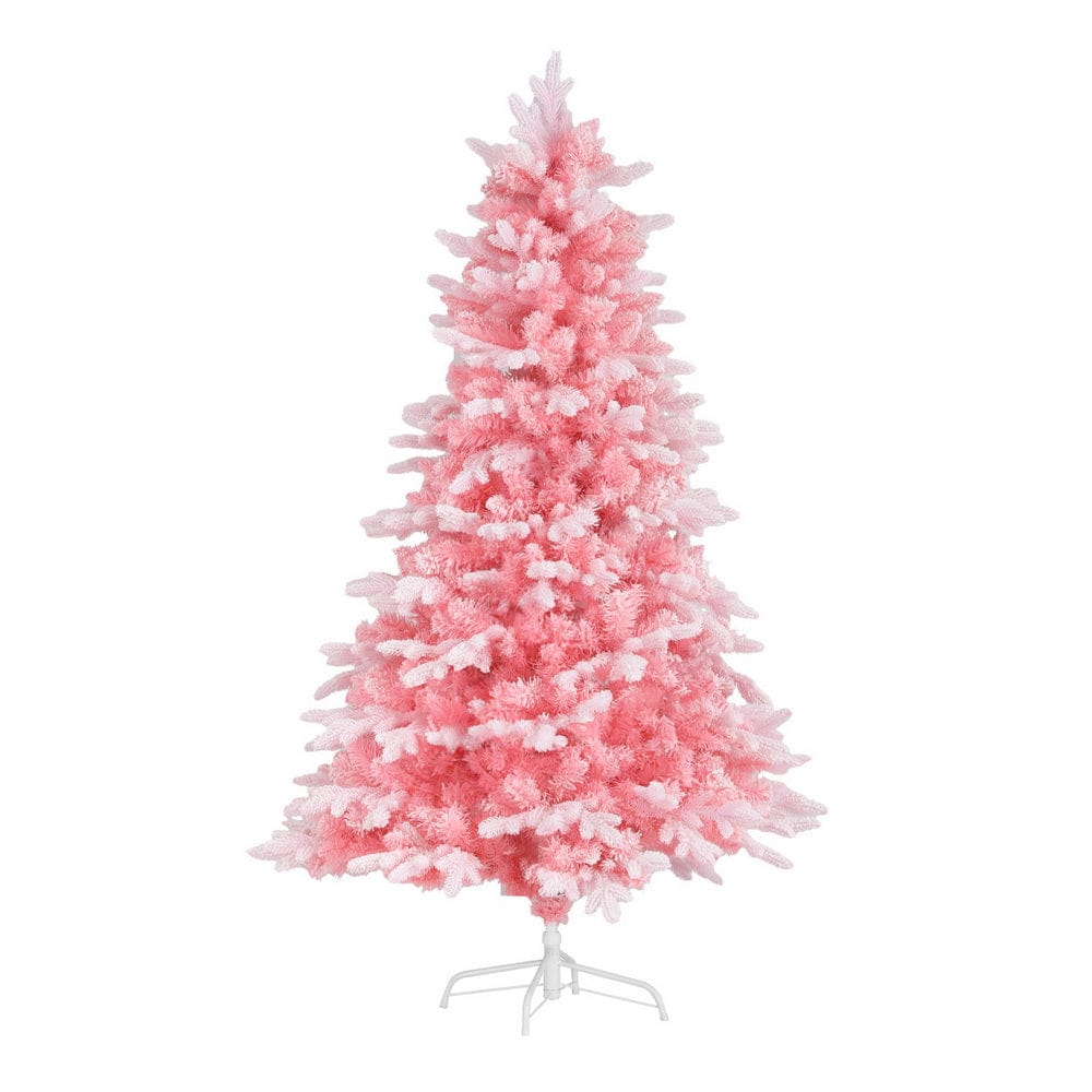 Jingle Jollys Christmas Tree 1.8m Pink Xmas Tree Snowy Party Decor 810 Tips - SportZone.co.nz