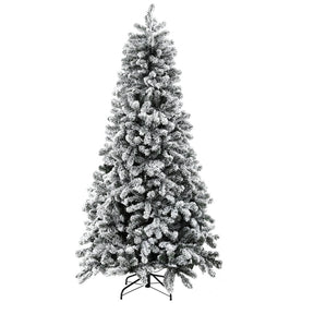 Jingle Jollys Christmas Tree 1.8m Snow Flocked LED Xmas Decoration 8 Light Modes - SportZone.co.nz