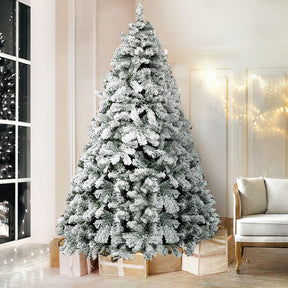 Jingle Jollys Christmas Tree 1.8m Snow Flocked Xmas Tree Decorations 468 Tips - SportZone.co.nz