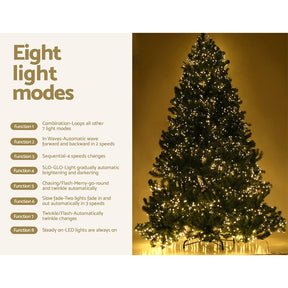 Jingle Jollys Christmas Tree 1.8M Xmas Tree Decorations 1980 LEDs 8 Light Mode - SportZone.co.nz