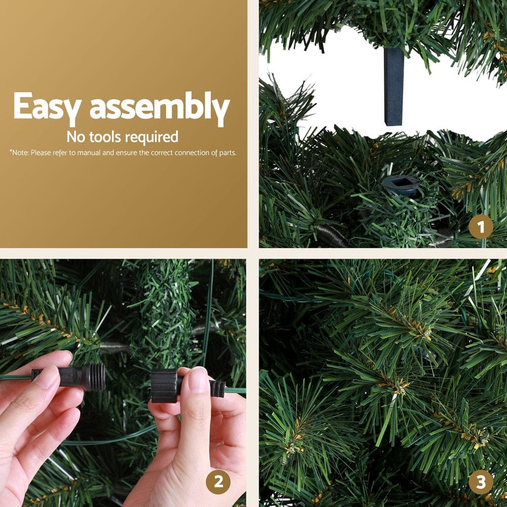 Jingle Jollys Christmas Tree 2.1M Corner Xmas Tree Party Decorations 430 Tips - SportZone.co.nz