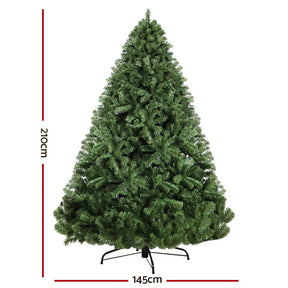 Jingle Jollys Christmas Tree 2.1M Xmas Tree Decorations Green 1250 Tips - SportZone.co.nz