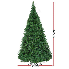 Jingle Jollys Christmas Tree 2.4m Xmas Tree Decorations 1488 LEDs - SportZone.co.nz