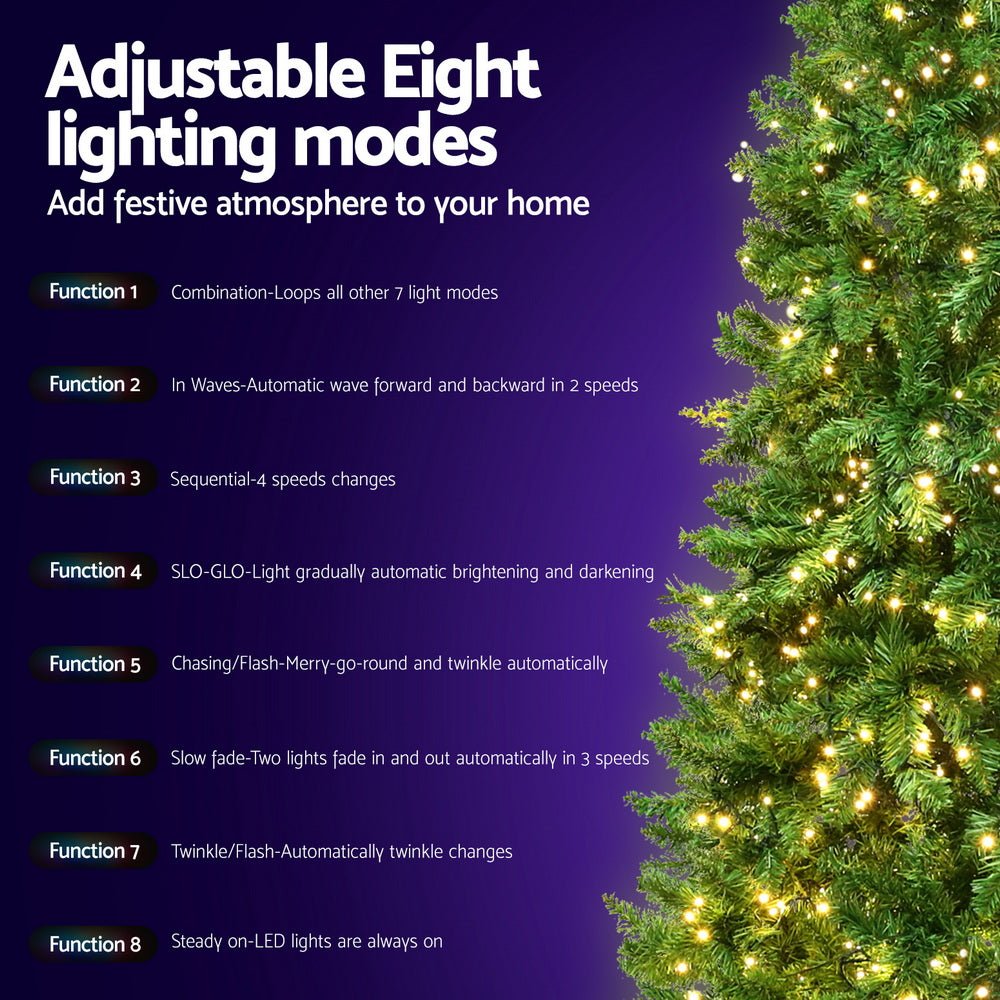Jingle Jollys Christmas Tree 2.4m Xmas Tree Decorations 1488 LEDs - SportZone.co.nz