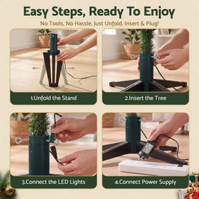 Jingle Jollys Christmas Tree Stand 360° Rotating for Xmas Tree Up to 2.7M with Remote Control - SportZone.co.nz