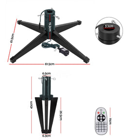 Jingle Jollys Christmas Tree Stand 360° Rotating for Xmas Tree Up to 2.7M with Remote Control - SportZone.co.nz