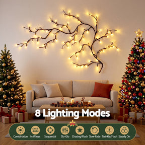 Jingle Jollys Christmas Willow Vine Lights Branch LED Fairy DIY Wall Decor 1.8m Warm White - SportZone.co.nz
