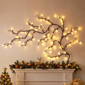Jingle Jollys Christmas Willow Vine Lights Branch LED Fairy DIY Wall Decor 1.8m Warm White - SportZone.co.nz