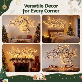 Jingle Jollys Christmas Willow Vine Lights Branch LED Fairy DIY Wall Decor 1.8m Warm White - SportZone.co.nz