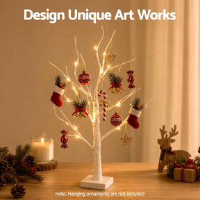 Jingle Jollys Lighted Branch Tree Christmas Decorations Warm White Christmas Lights 2 Pack 60cm - SportZone.co.nz