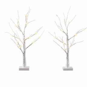 Jingle Jollys Lighted Branch Tree Christmas Decorations Warm White Christmas Lights 2 Pack 60cm - SportZone.co.nz