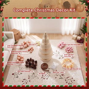 Jingle Jollys Paper Christmas Tree 114CM w/ Star Topper LEDs Xmas Decorations Kit Home Office White - SportZone.co.nz