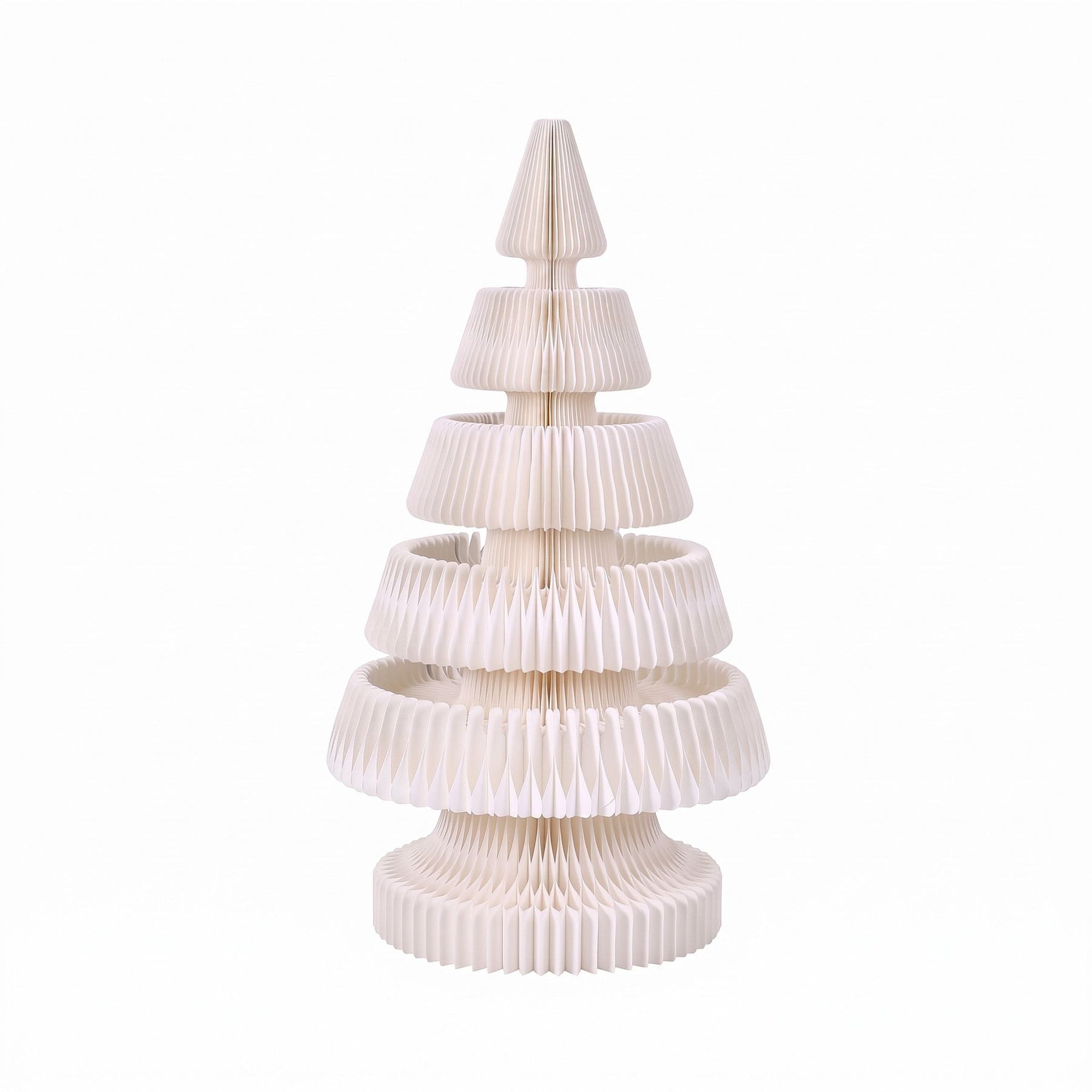 Jingle Jollys Paper Christmas Tree 114CM w/ Star Topper LEDs Xmas Decorations Kit Home Office White - SportZone.co.nz
