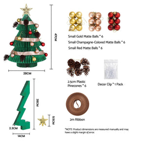 Jingle Jollys Paper Christmas Tree 47CM w/ Star Topper Xmas Decor Tabletop Green DIY Ornament Set - SportZone.co.nz