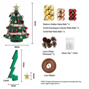 Jingle Jollys Paper Christmas Tree 61CM w/ Star Topper Xmas Decor Tabletop Green DIY Ornament Set - SportZone.co.nz