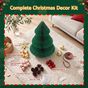 Jingle Jollys Paper Christmas Tree 61CM w/ Star Topper Xmas Decor Tabletop Green DIY Ornament Set - SportZone.co.nz