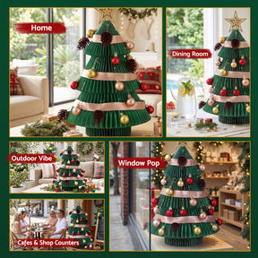 Jingle Jollys Paper Christmas Tree 61CM w/ Star Topper Xmas Decor Tabletop Green DIY Ornament Set - SportZone.co.nz