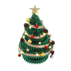 Jingle Jollys Paper Christmas Tree 62CM w/ Star Topper LEDs Xmas Decorations Kit Home Office Green - SportZone.co.nz